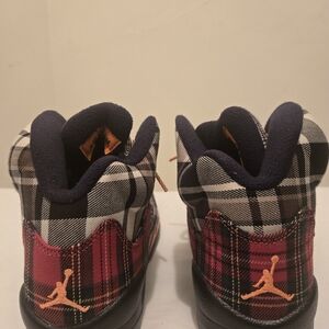 Jordan Kids Sneakers - Black, Red, and Orange Plaid
